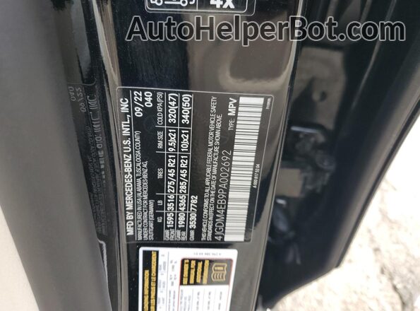 4JGDM4EB9PA002692 2023 MERCEDES-BENZ EQS Черный Вид наклейки с VIN-кодом