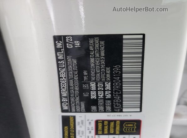 4JGFB4FE7RB041396 2024 MERCEDES-BENZ GLE White სალონის 360-გრადუსიანი ხედი