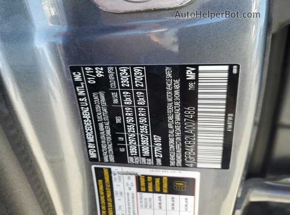 4JGFB4KB2LA007486 2020 MERCEDES-BENZ GLE Silver Widok wnętrza 360 stopni