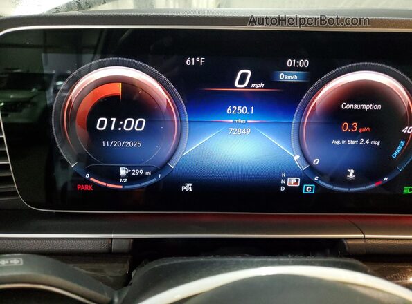 4JGFB4KB4NA767843 2022 MERCEDES-BENZ GLE White Вид щитка приладів
