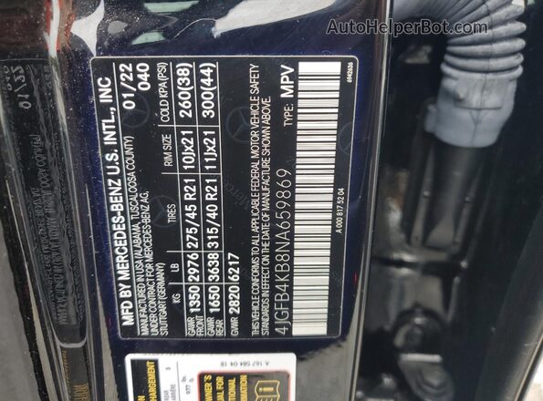 4JGFB4KB8NA659869 2022 MERCEDES-BENZ GLE Black 