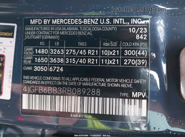 4JGFB6BB3RB089288 2024 MERCEDES-BENZ AMG GLE 53 Blue Widok komory silnika
