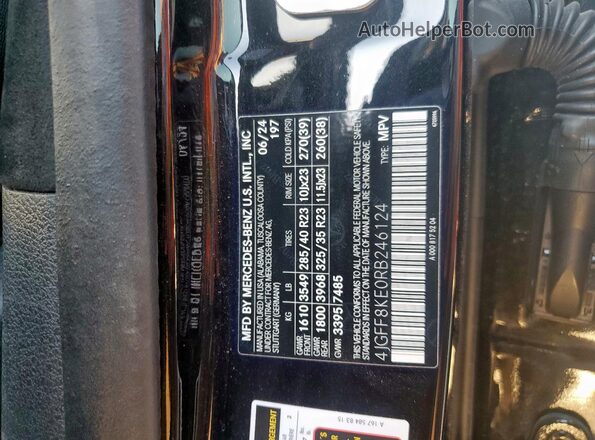 4JGFF8KE0RB246124 2024 MERCEDES-BENZ GLS Black VIN კოდის სტიკერის ხედი