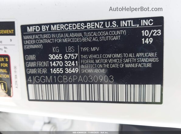 4JGGM1CB6PA030903 2023 MERCEDES-BENZ EQE 350 SUV White Widok komory silnika