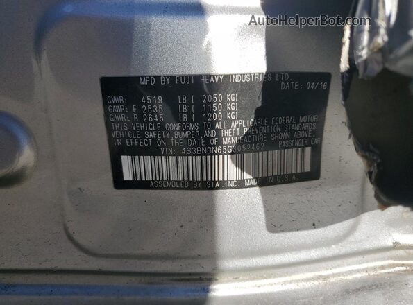 4S3BNBN65G3052462 2016 SUBARU LEGACY Silver ძრავის განყოფილების ხედი