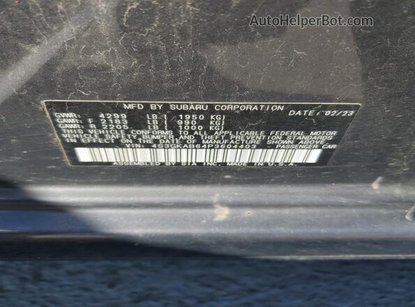 4S3GKAB64P3604403 2023 SUBARU IMPREZA Gray Շարժիչի բաժամունքի տեսք