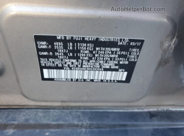 4S4BSANC0H3383049 2017 SUBARU OUTBACK Silver Widok komory silnika