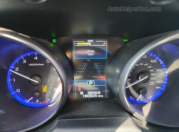 4S4BSANC4H3335165 2017 SUBARU OUTBACK Угольный Вид щитка приборов