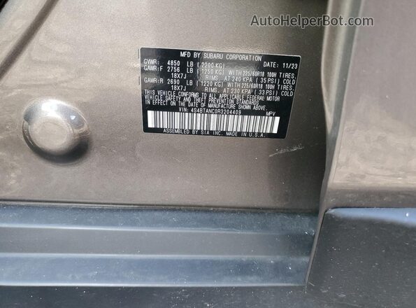 4S4BTANC0R3204409 2024 SUBARU OUTBACK Коричневый Вид наклейки с VIN-кодом