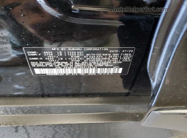 4S4BTAPCXR3136164 2024 SUBARU OUTBACK Черный Панорамный вид салона 360°