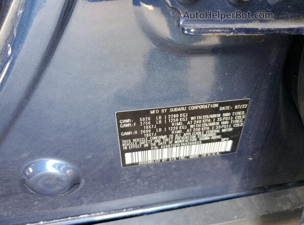 4S4BTGPD1N3268655 2022 SUBARU OUTBACK Blue Widok komory silnika
