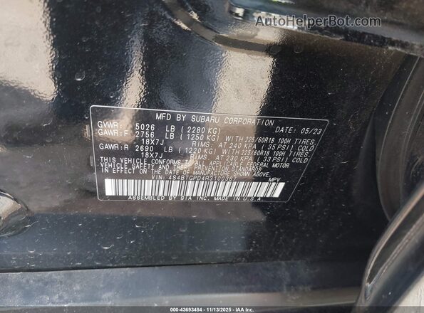 4S4BTGPD4R3100367 2024 SUBARU OUTBACK Черный Вид подкапотного пространства