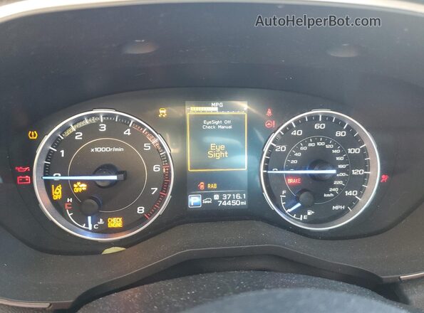 4S4WMARD8L3470687 2020 SUBARU ASCENT Gray Вид щитка приладів
