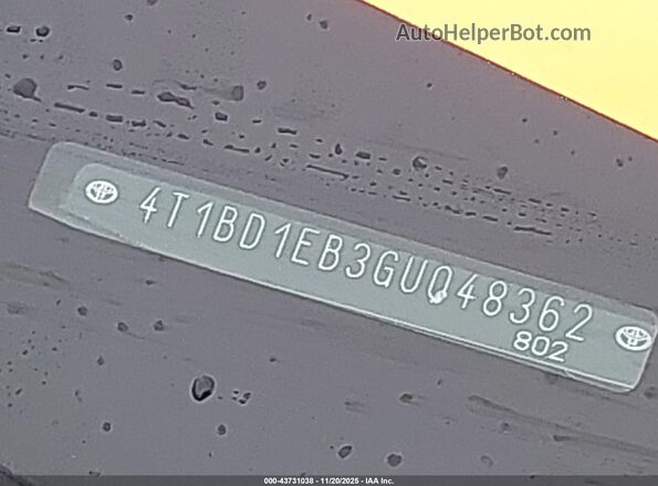 4T1BD1EB3GU048362 2016 TOYOTA LE Silver Вид підкапотного простору