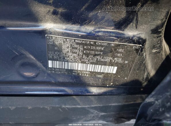 4T3E6RFV9MU027422 2021 TOYOTA RAV4 HYBRID Blue Вид підкапотного простору