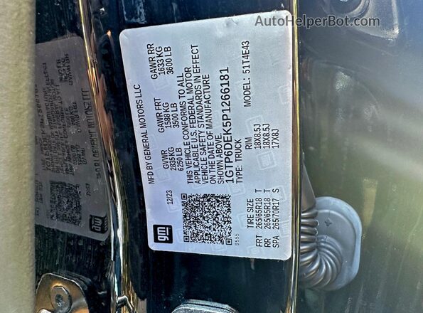 1GTP6DEK5P1266181 2023 GMC CANYON Black Vista interior trasera