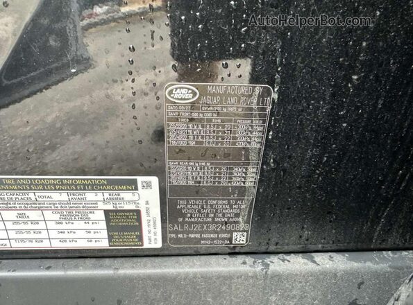SALRJ2EX3R2490823 2024 LAND ROVER DISCOVERY Black Vista interior trasera