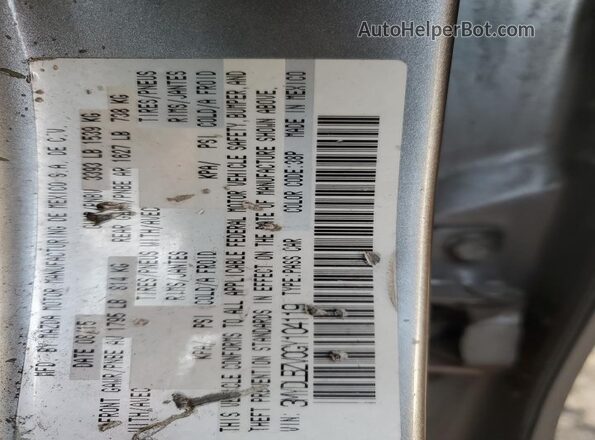3MYDLBZV0GY104119 2016 TOYOTA SCION Silver Widok naklejki z numerem VIN