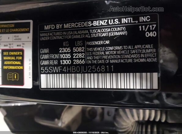 55SWF4HB0JU256811 2018 MERCEDES-BENZ C 350E Black Շարժիչի բաժամունքի տեսք