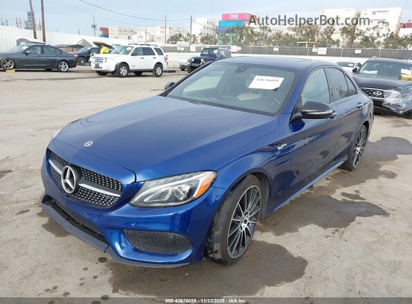55SWF4JB5JU245457 2018 MERCEDES-BENZ C-CLASS Dark Blue წინა მარცხენა ხედი სამი მეოთხედიდან
