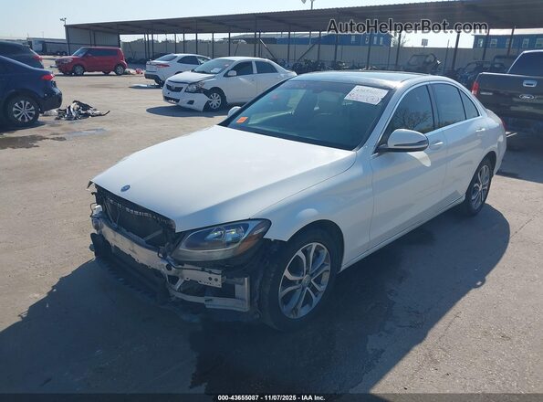 55SWF4KB5GU109384 2016 MERCEDES-BENZ C-CLASS White წინა მარცხენა ხედი სამი მეოთხედიდან
