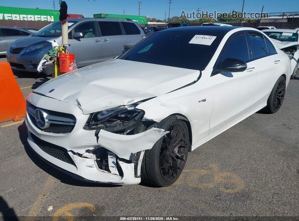 55SWF6EB5KU303817 2019 MERCEDES-BENZ AMG C 43 White წინა მარცხენა ხედი სამი მეოთხედიდან