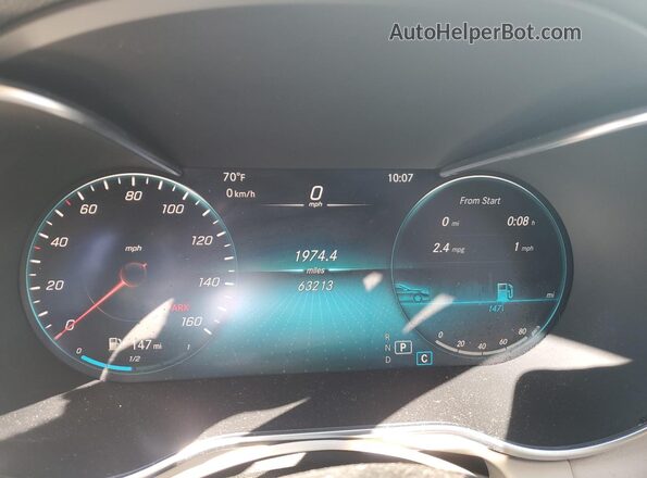 55SWF8DB3LU328066 2020 MERCEDES-BENZ C White Instrument cluster view
