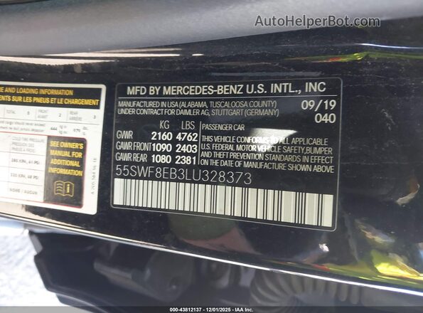 55SWF8EB3LU328373 2020 MERCEDES-BENZ C-CLASS Black 