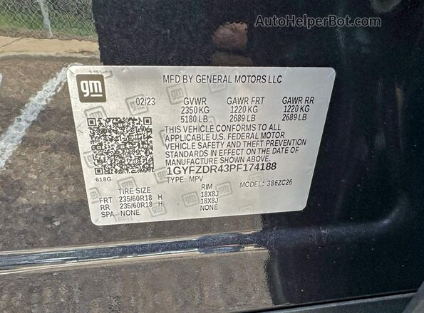 1GYFZDR43PF174188 2023 CADILLAC XT4 Blue Widok wnętrza z tyłu