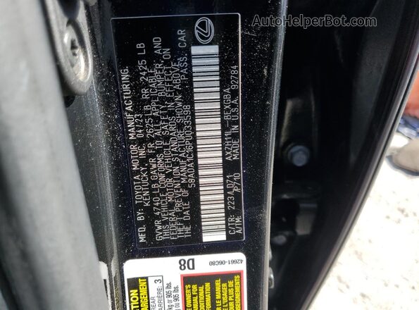 58ADA1C16PU033598 2023 LEXUS ES Black 