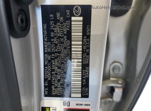 58ADZ1B15LU076169 2020 LEXUS ES Серебряный Вид подкапотного пространства