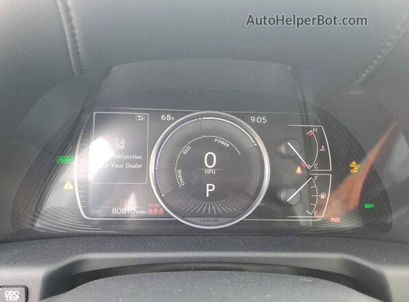 58AF21B16LU011845 2020 LEXUS ES Silver Вид щитка приладів
