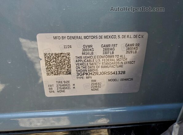 3GPKHZRJ0RS541328 2024 HONDA PROLOGUE Blue Widok wnętrza 360 stopni