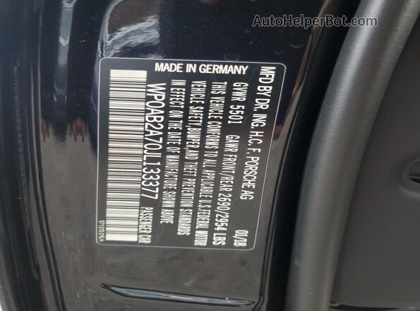 WP0AB2A70JL133377 2018 PORSCHE PANAMERA Черный 