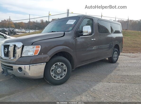5BZAF0AA2JN850131 2018 NISSAN NV PASSENGER NV3500 HD Brown Առջևի ձախ երեք քառորդ տեսարան