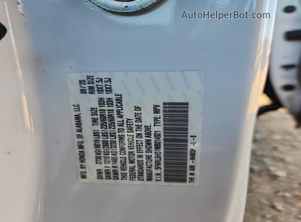 5FNRL6H51MB014921 2021 HONDA ODYSSEY White Вид наклейки з VIN-кодом
