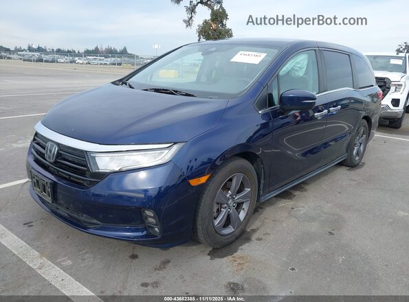 5FNRL6H56NB005746 2022 HONDA ODYSSEY Blue Առջևի ձախ երեք քառորդ տեսարան