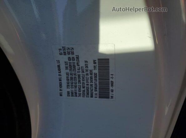 5FNRL6H71JB106382 2018 HONDA ODYSSEY White 