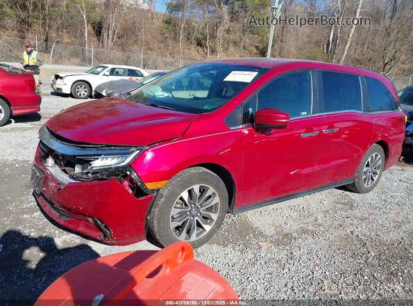 5FNRL6H71NB019507 2022 HONDA ODYSSEY Red Առջևի ձախ երեք քառորդ տեսարան