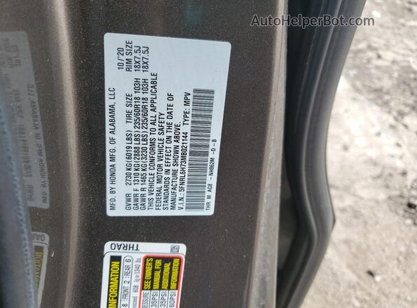 5FNRL6H73MB021144 2021 HONDA ODYSSEY Gray Սալոնի 360 աստիճան տեսք