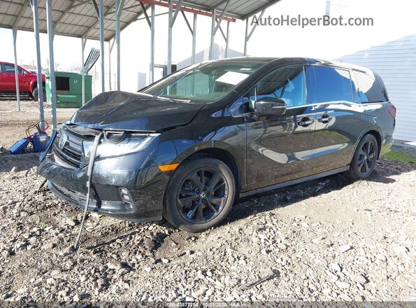 5FNRL6H76RB004586 2024 HONDA ODYSSEY Black Առջևի ձախ երեք քառորդ տեսարան