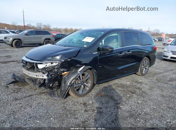 5FNRL6H8XNB005937 2022 HONDA ODYSSEY Black Przód lewy