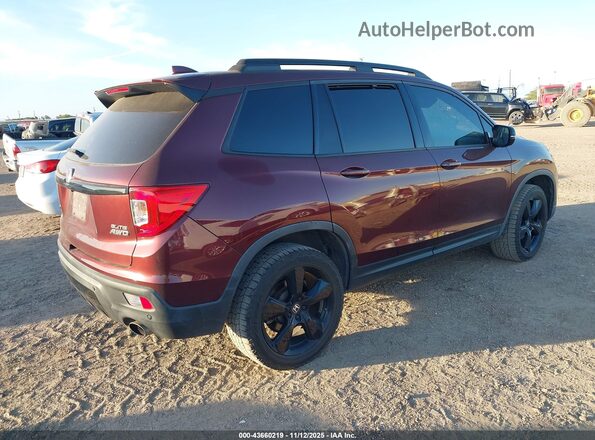 5FNYF8H00MB019949 2021 HONDA PASSPORT Темно-бордовый Задняя правая четверть