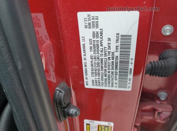 5FPYK3F10MB007284 2021 HONDA RIDGELINE Red Widok komory silnika
