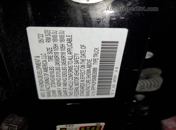 5FPYK3F50NB026888 2022 HONDA RIDGELINE Black Widok wnętrza 360 stopni