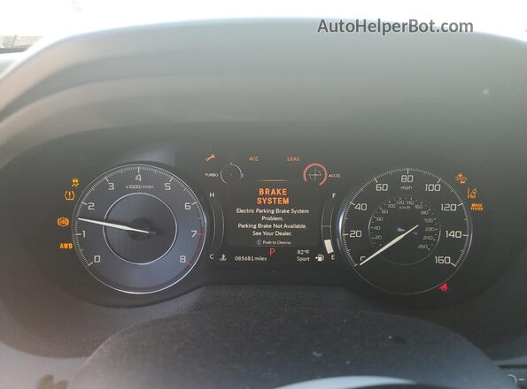 5J8TC2H33LL036879 2020 ACURA RDX White ხელსაწყოთა პანელის ხედი