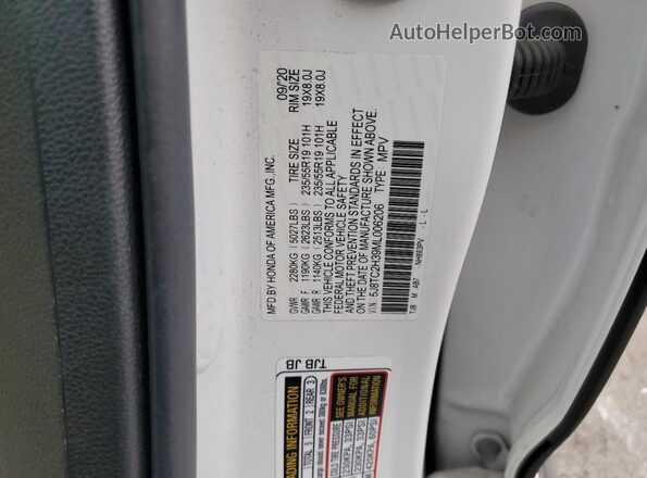 5J8TC2H39ML006206 2021 ACURA RDX White Widok naklejki z numerem VIN