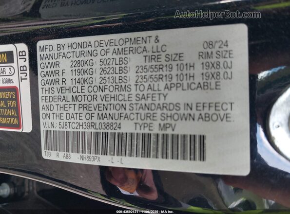 5J8TC2H39RL038824 2024 ACURA RDX Black 