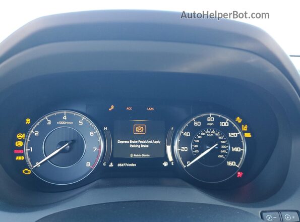 5J8TC2H57LL038457 2020 ACURA RDX Gray ხელსაწყოთა პანელის ხედი
