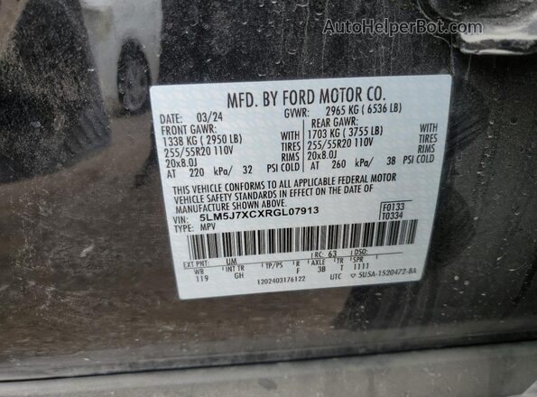 5LM5J7XCXRGL07913 2024 LINCOLN AVIATOR Black Вид наклейки з VIN-кодом